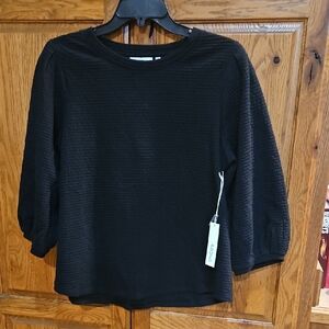 Chico's Black Textured Blouse